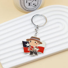 Cartoon Cowboy Keychain Enamel Alloy Backpack Ornament Key Holder