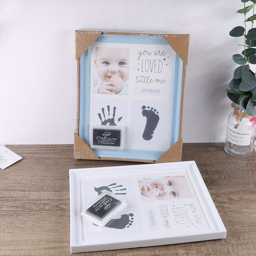 Newborn Hand & Foot Print Mud Photo Frame for Baby Full Moon 100 Days Souvenir