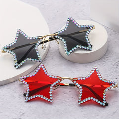 Rhinestone Star Sunglasses Y2K Punk Candy Funny Party Club Decorative Glasses