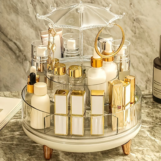 360 Rotating Makeup Organizer Spinning Cosmetic Storage Display Case