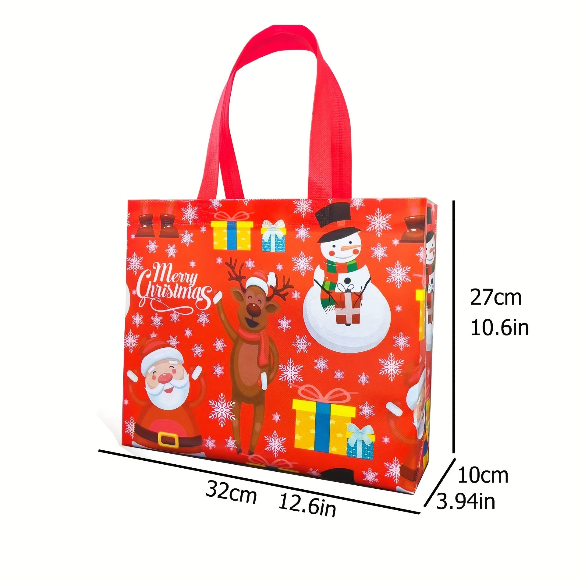 Christmas Gift Bag Double Handle Shopping Bag Holiday Party Gift Packaging Bag