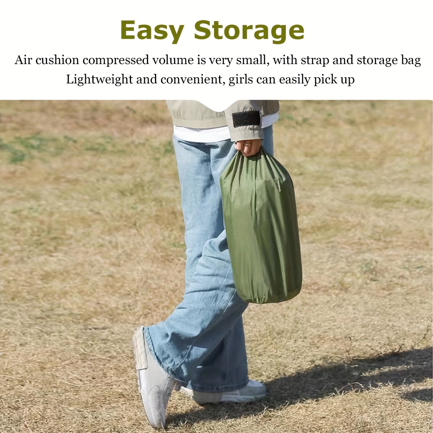 Double Sleeping Pad for Camping Inflating Mat with Pillow
