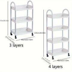 Kitchen Moving Storage Rack Household Floor Shelf Stainless Steel Tube