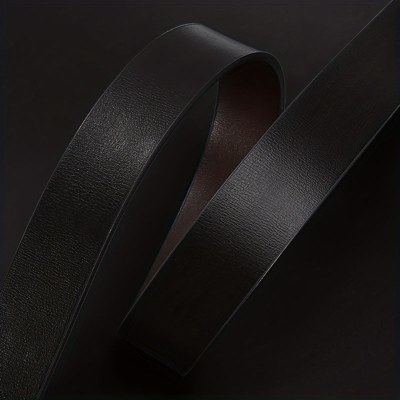 Zodiac Leather Belt with Symmetrical Buckle for Men