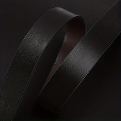 Zodiac Leather Belt with Symmetrical Buckle for Men