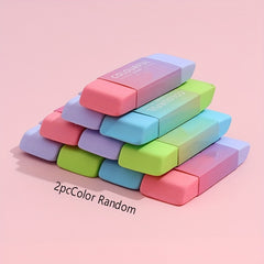 2pcs Rainbow Eraser for Students No Trace Large Stationery