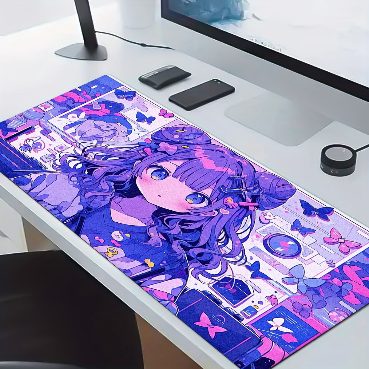 Refreshing Style Rectangular Mouse Pad Animation Purple Girl