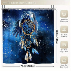 Eagle Feather Bathroom Set with Shower Curtain & 12 Hooks