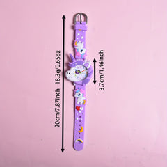 Unicorn Girls' Watch Pink Silicone Strap & Case Quartz Movement