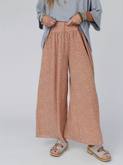  Floral Print High Waist Wide Leg Pants