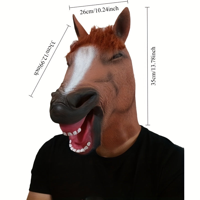 Realistic Latex Horse Mask for Halloween Parties - Breathable & Comfortable Fit