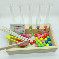 Wooden Bean Counting Game Educational Toy Interactive Learning Activity
