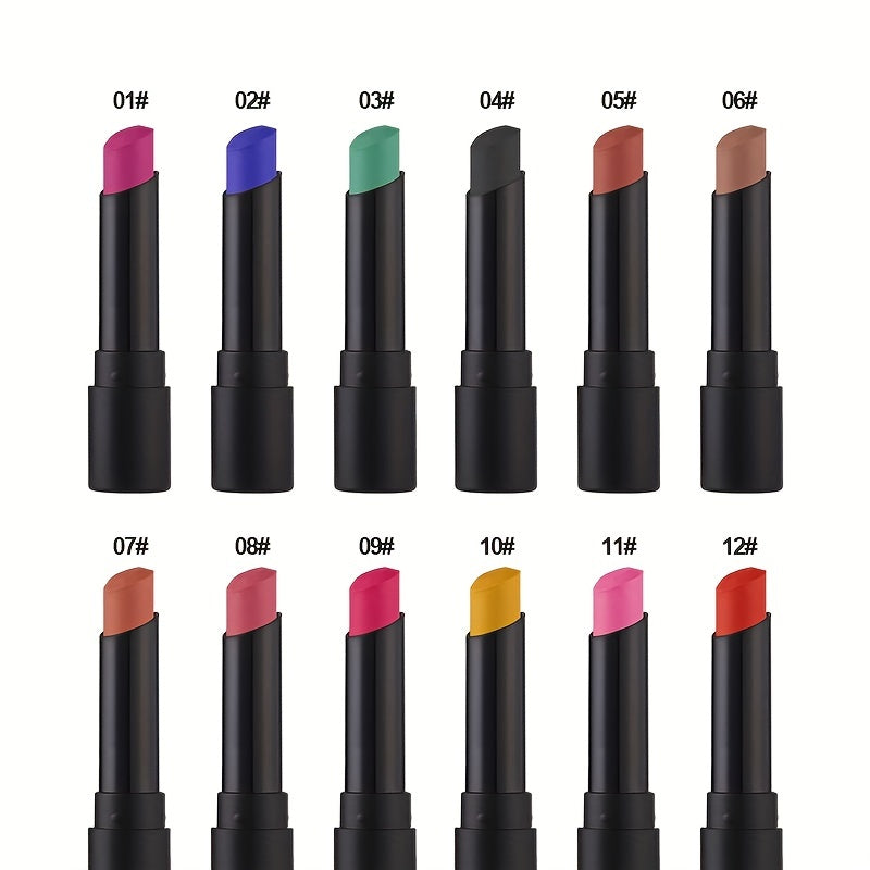 12 Colors Matte Lipstick Set - Long Lasting & Waterproof, Perfect Gift for Girls