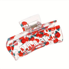 Fruit Printed Hair Claw Ponytail Holder Hair Clip