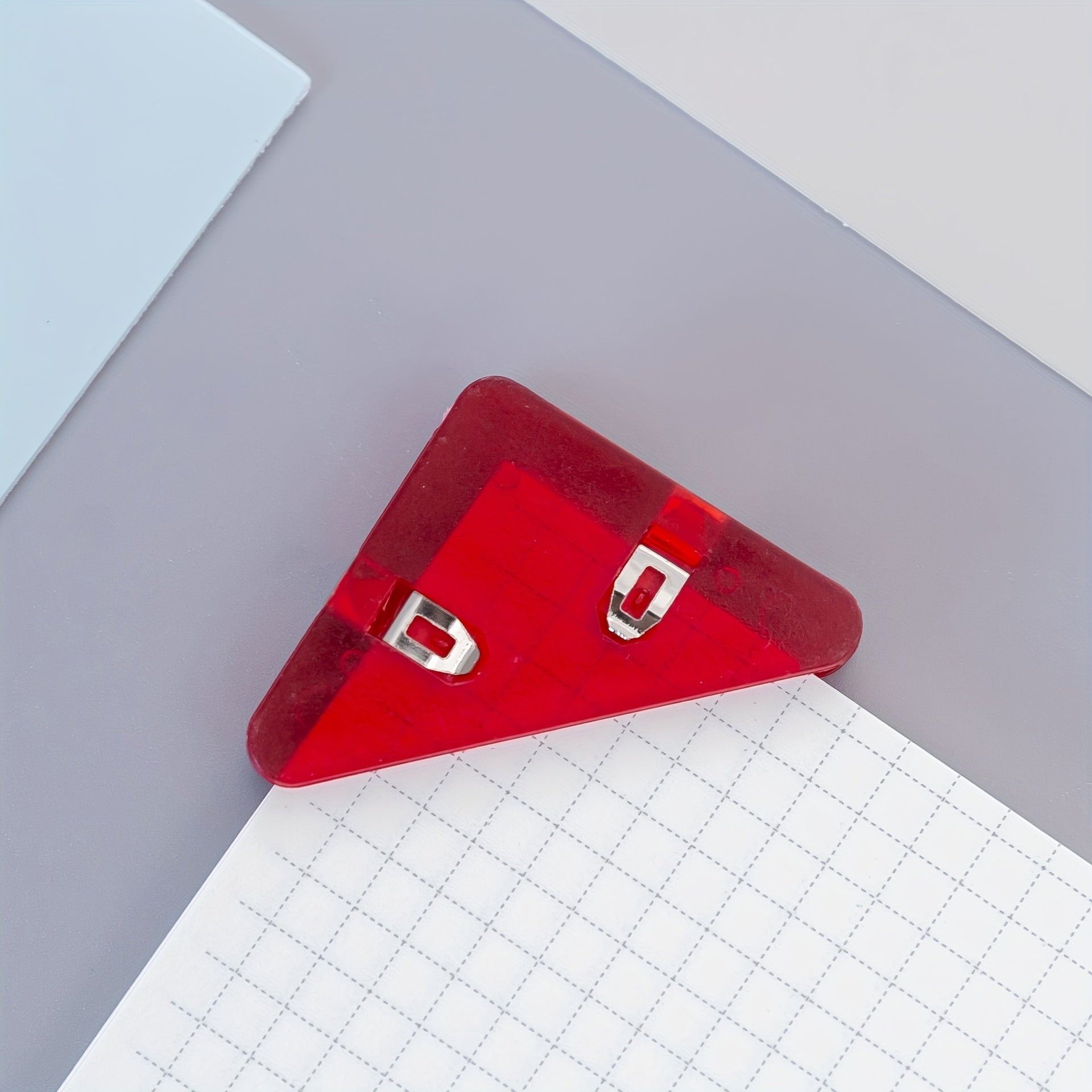 5pcs Acrylic Triangle Clip Non-slip Stationery Dovetail Clip