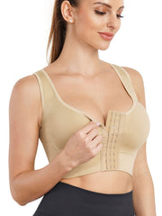 Full Coverage Open Front Sports Bra Yoga Running Activewear