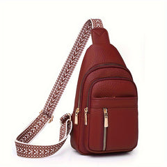 Women's Vintage Chest Bag PU Leather Crossbody Bag