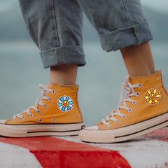 12pcs Smile Face Rainbow Sunflower Embroidered Patches
