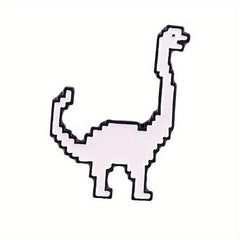 Dino Enamel Pin & Pixels T-Rex Lapel Badges Inspiration Brooches