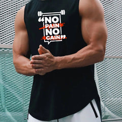 No Pain No Gain Men's Quick Dry Sleeveless Shirt Active Breathable Tank Top