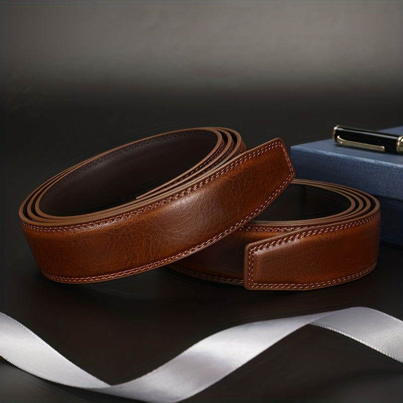 Men's Leather Belt Waist Stap Without Buckle Business Belt