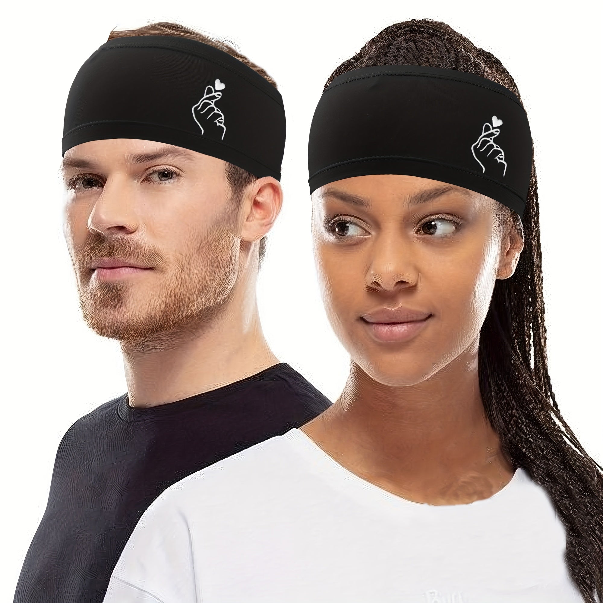2Pcs Quick Dry Sports Headband Moisture Wicking & Breathable Unisex Headband