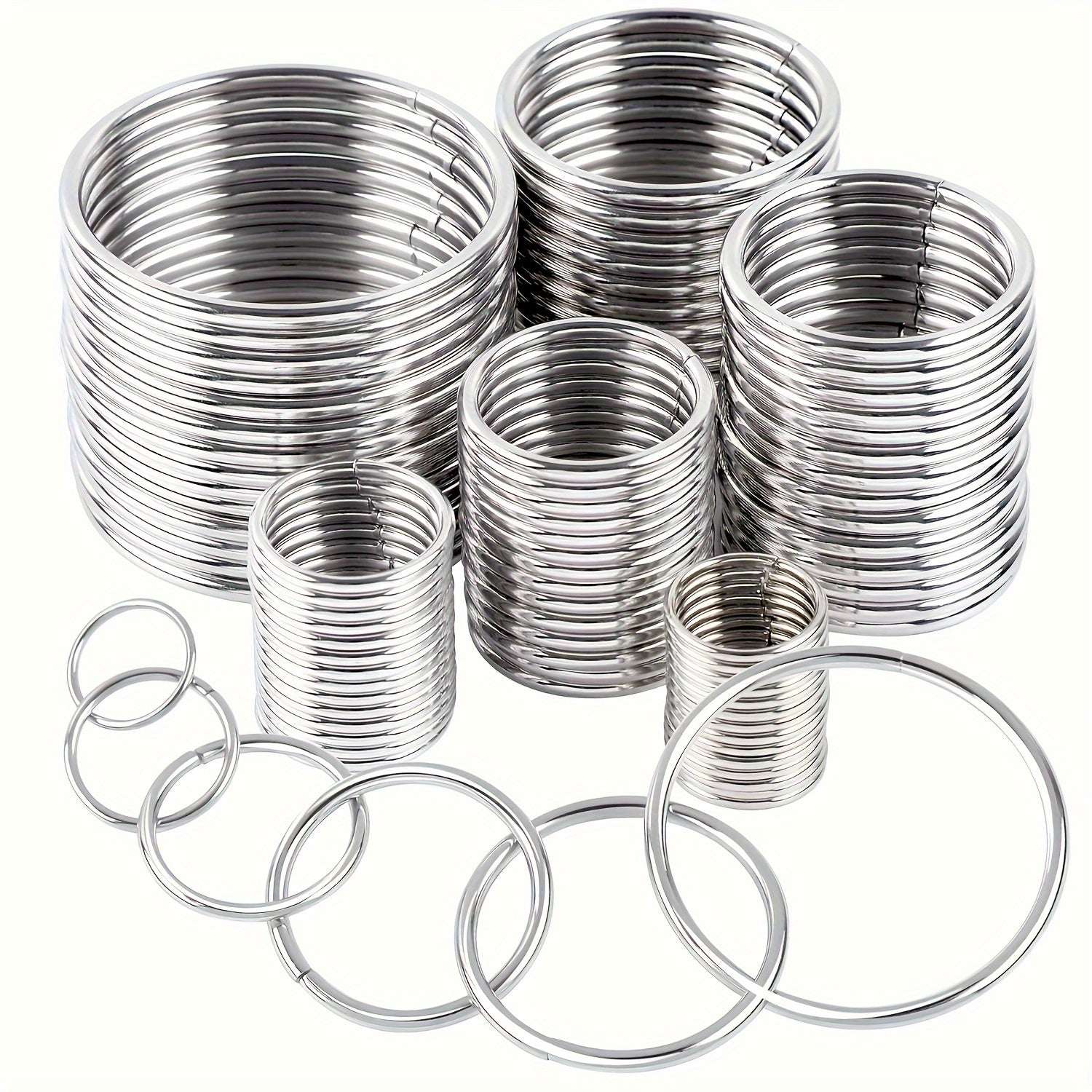 15pcs Metal O ring Keychain Bag Hanging Key Ring