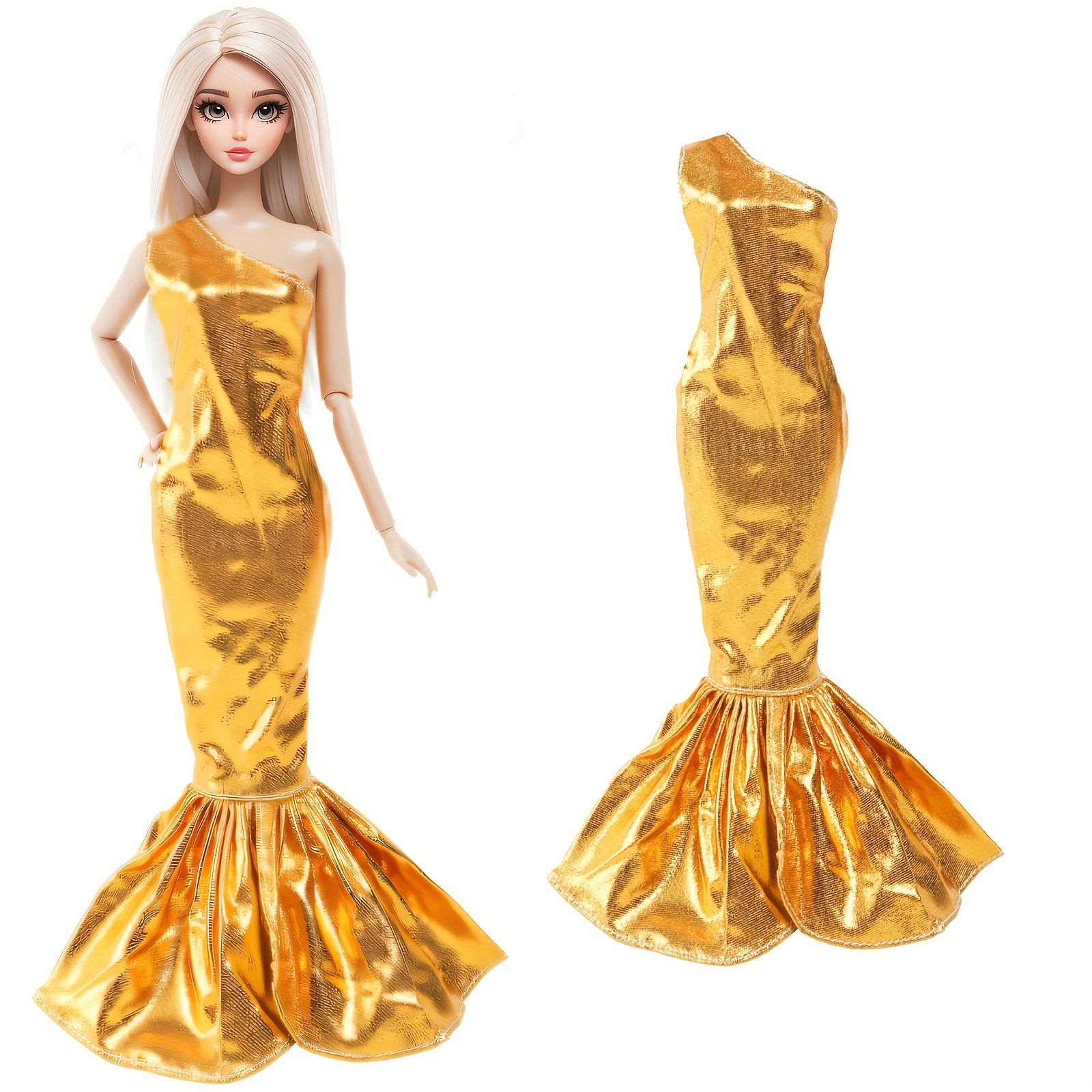 6pcs Glittery Sequin Evening Gown Set for 11.5" Dolls