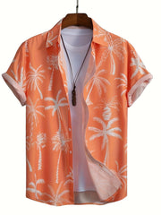 Hawaiian Coconut Pattern Men's Short Sleeve Shirt