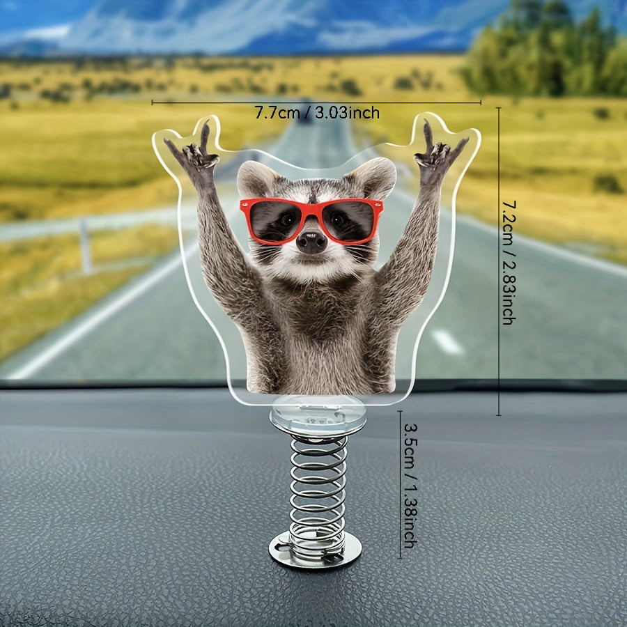 Acrylic Desk Fidget Rockin' Raccoon - Relaxing Office Fun