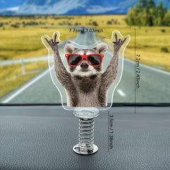 Acrylic Desk Fidget Rockin' Raccoon - Relaxing Office Fun