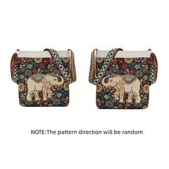 Ethnic Style Elephant Embroidery Crossbody Bag Vintage Shoulder Purse