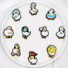 14pcs Little Cartoon Duck Shoe Charm DIY Sandals Decoration Clogs Shoe Buckle