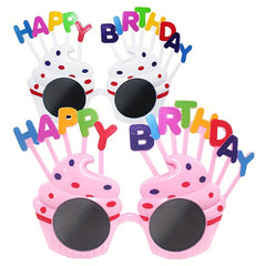 3pcs Cake Shape Funny Glasses Birthday Photo Props Set