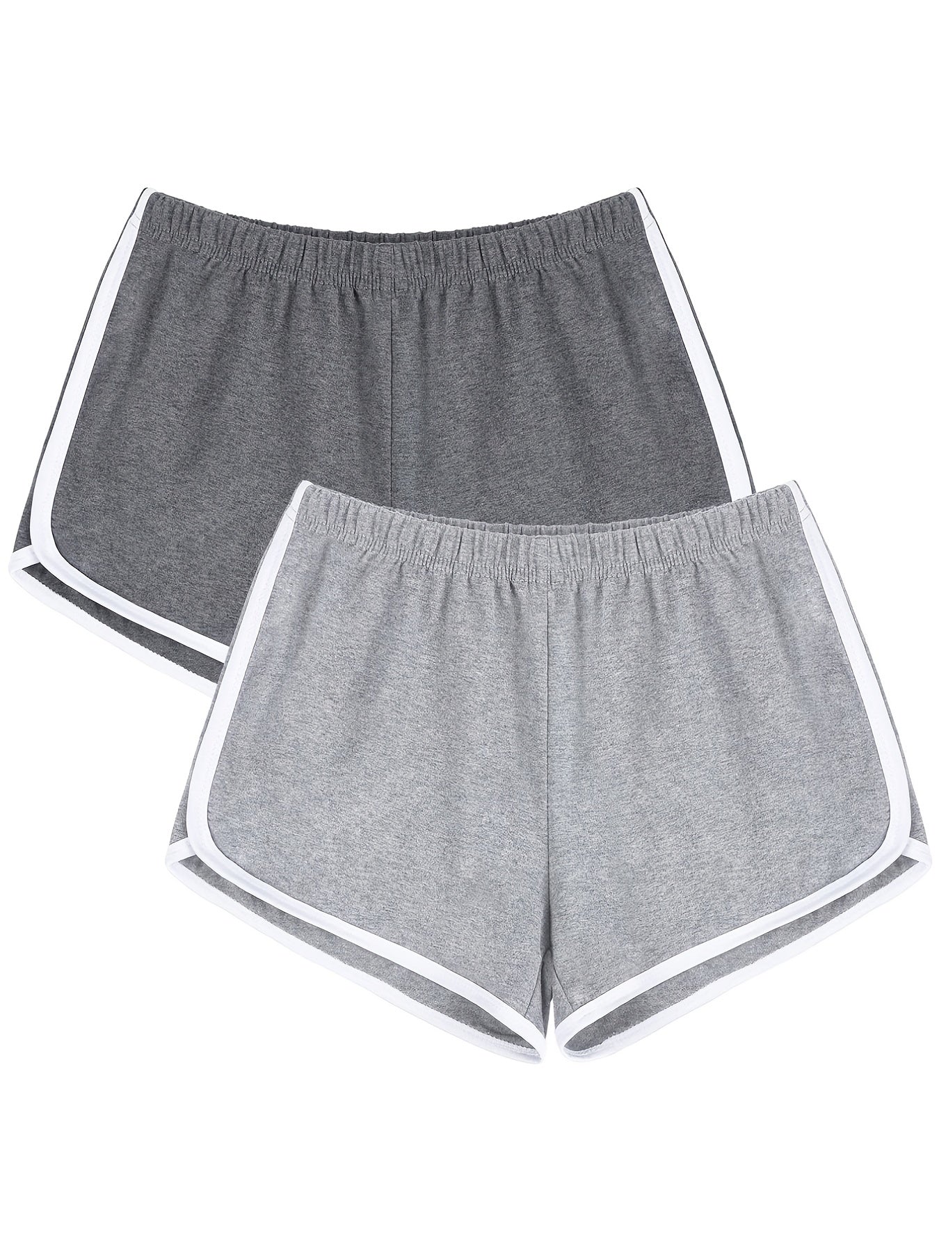 Women's Solid High Waist Track Shorts Set