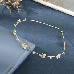 Flower Leaf Headband Rhinestone Hair Hoop for Women Girls