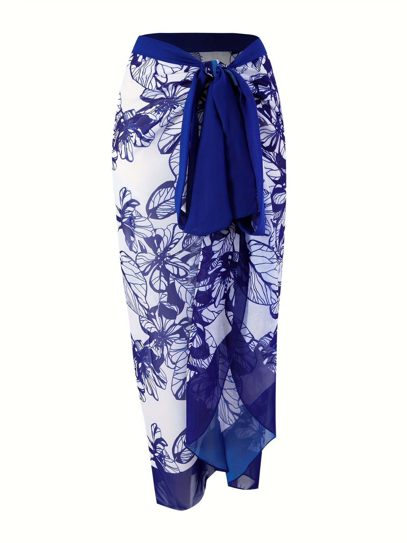 Women's Plus Leaf Print Beachwear Wrap Skirt