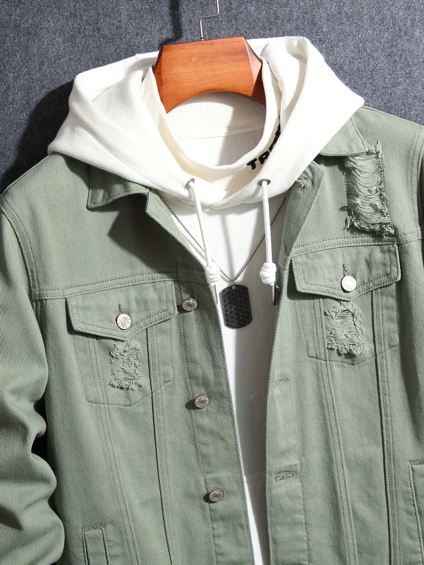 Men's Button Up Denim Coat for Spring Fall