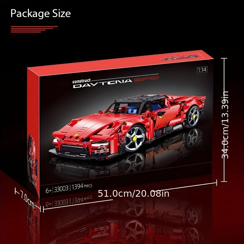 1:14 Scale Red Supercar Building Blocks Model Kit