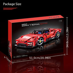 1:14 Scale Red Supercar Building Blocks Model Kit