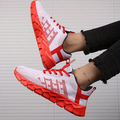 Breathable Flying Woven Running Shoes Wear Resistance Non Slip Sneakers