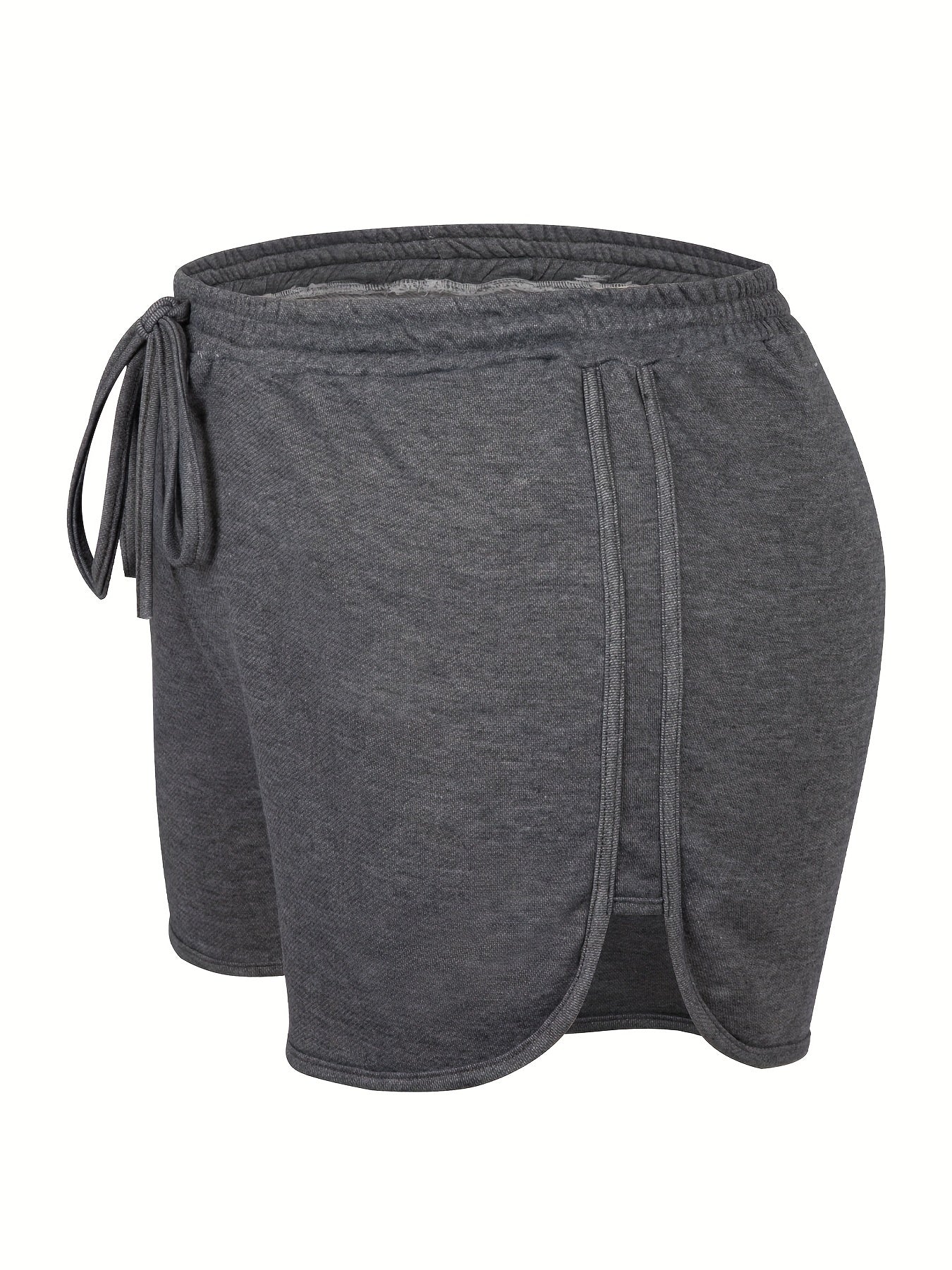  Solid Drawstring Elastic Shorts - Women's Plus