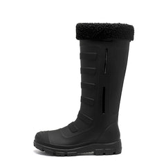 Women's Plush Knee High Rain Boots Waterproof Non slip Shoes