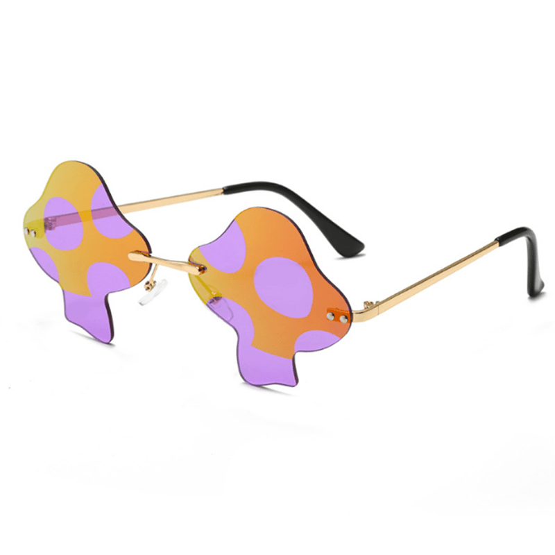 Y2K Mushroom Sunglasses UV400 Rimless Glasses