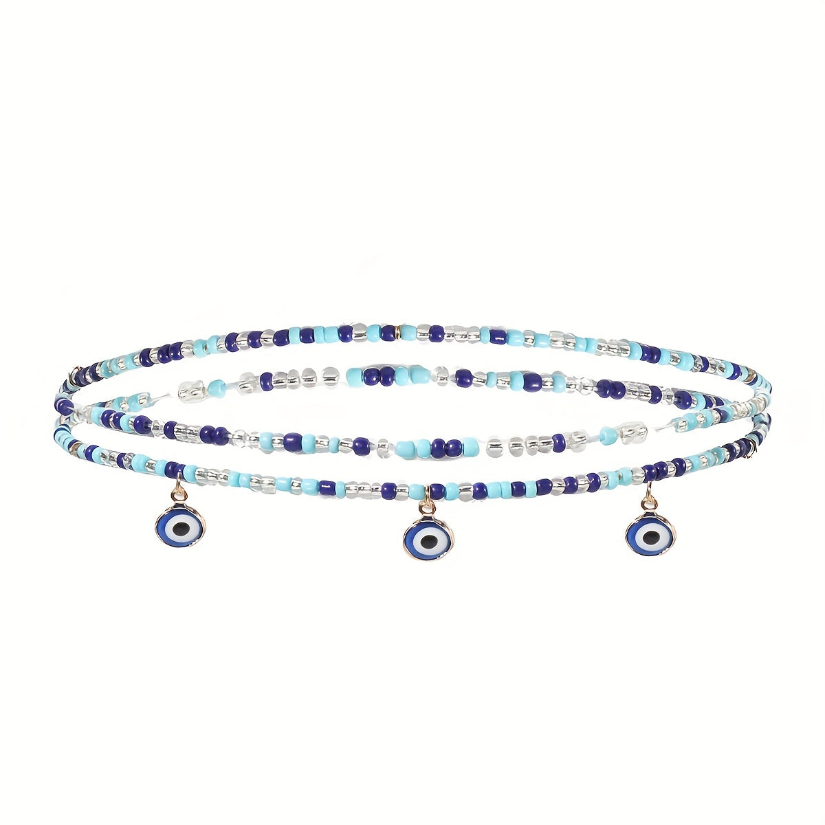 Bohemian Demon Eye Metal Beads Anklets