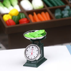 Dollhouse Vegetable Market with Banana Tray Scale & Ornaments