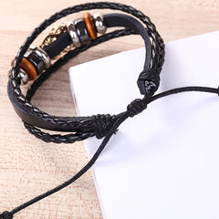 Vintage Owl PU Leather Bracelet with Zircon