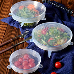 6pcs Silicone Stretch Lids Reusable Food Bowl Covers