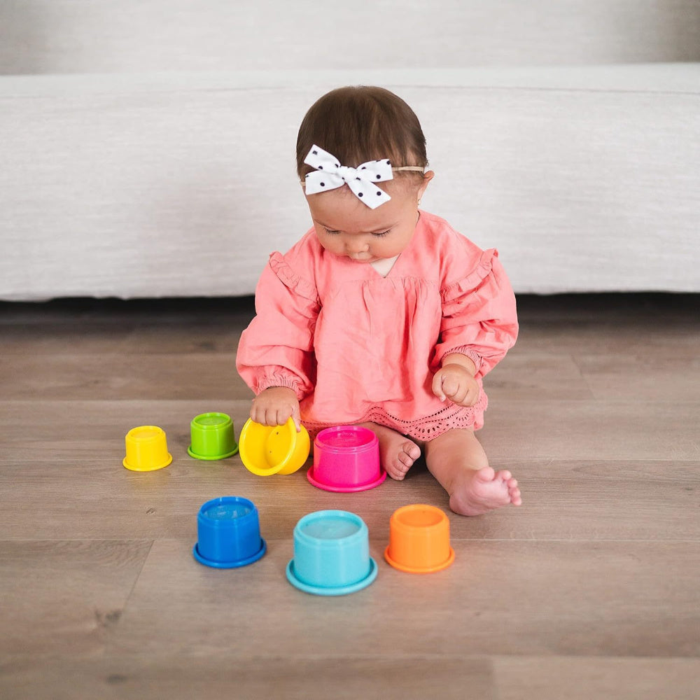 Colorful Rainbow Stacking Cups for Bath, Beach, Indoors