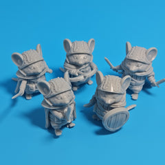 5pcs 3D Printing Mice Miniatures for Battle Chess Game